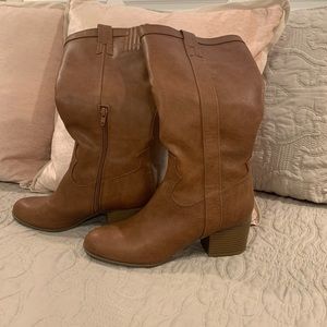 Indigo wide calf boots